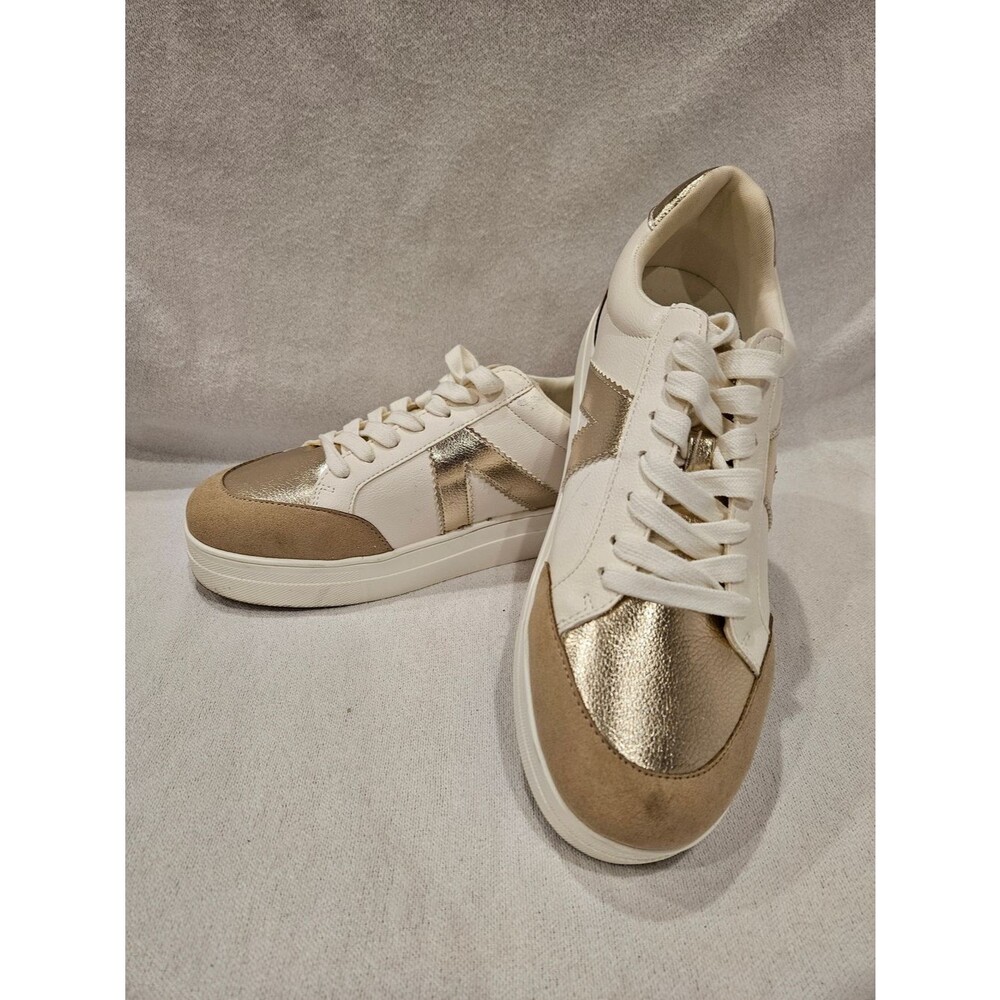 MIA Astra Sand and Gold 1" Platform Sneakers 9 Vegan